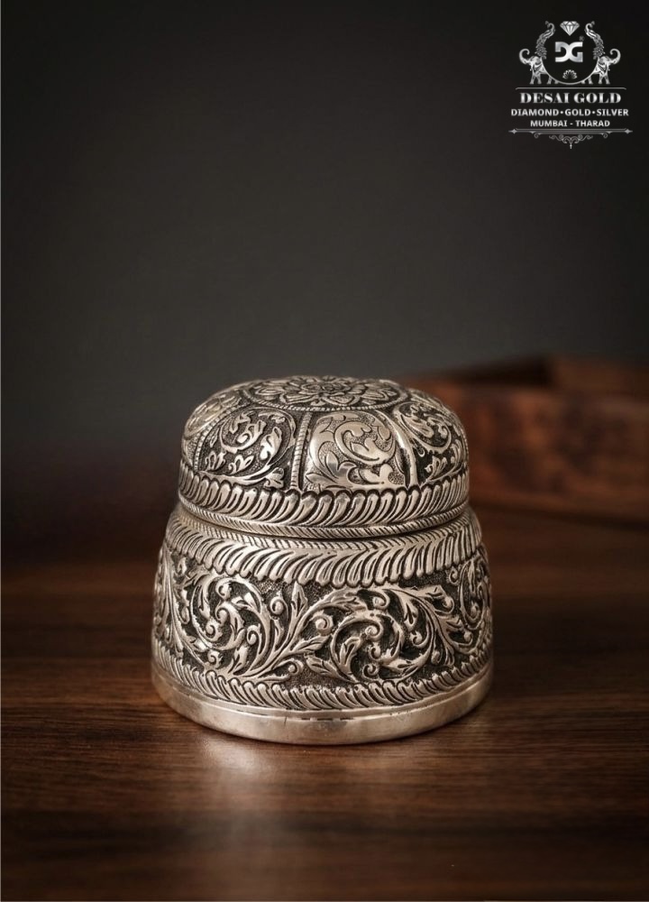 Antique Silver Rice Dabbi