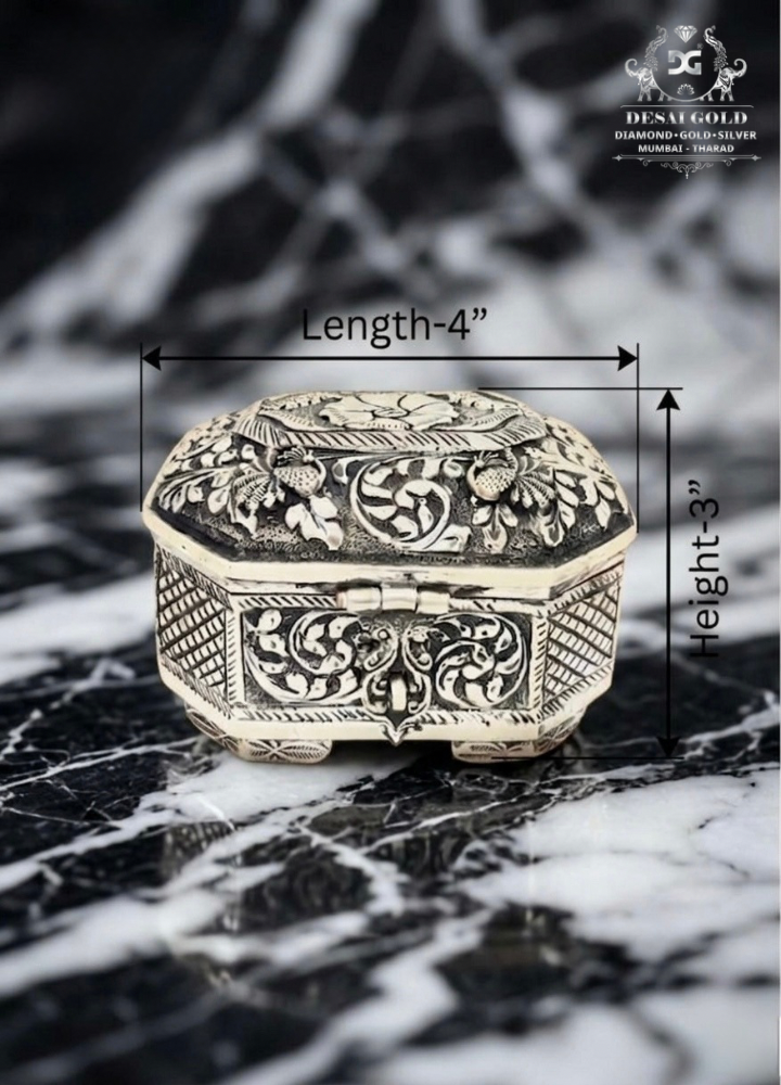 Silver Flower Antique Design Rice Dabbi