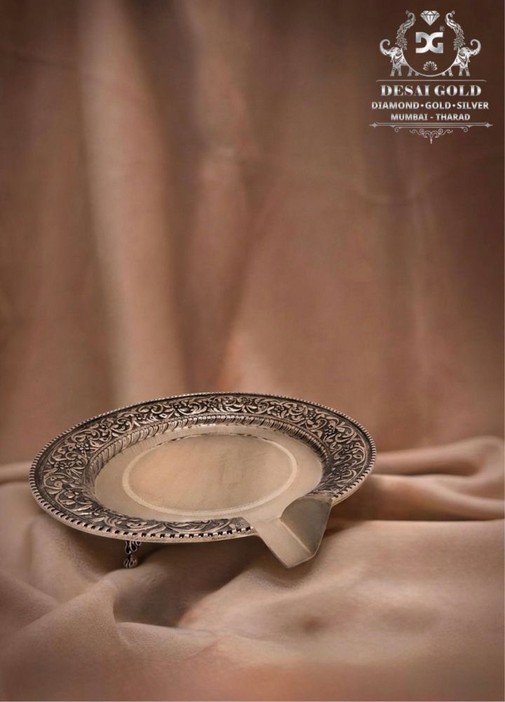 Silver Antique Pakshal Thali