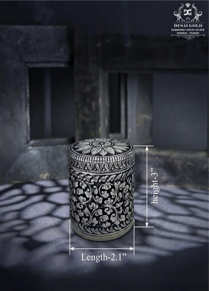 Silver Antique Flower Rice Dabbi